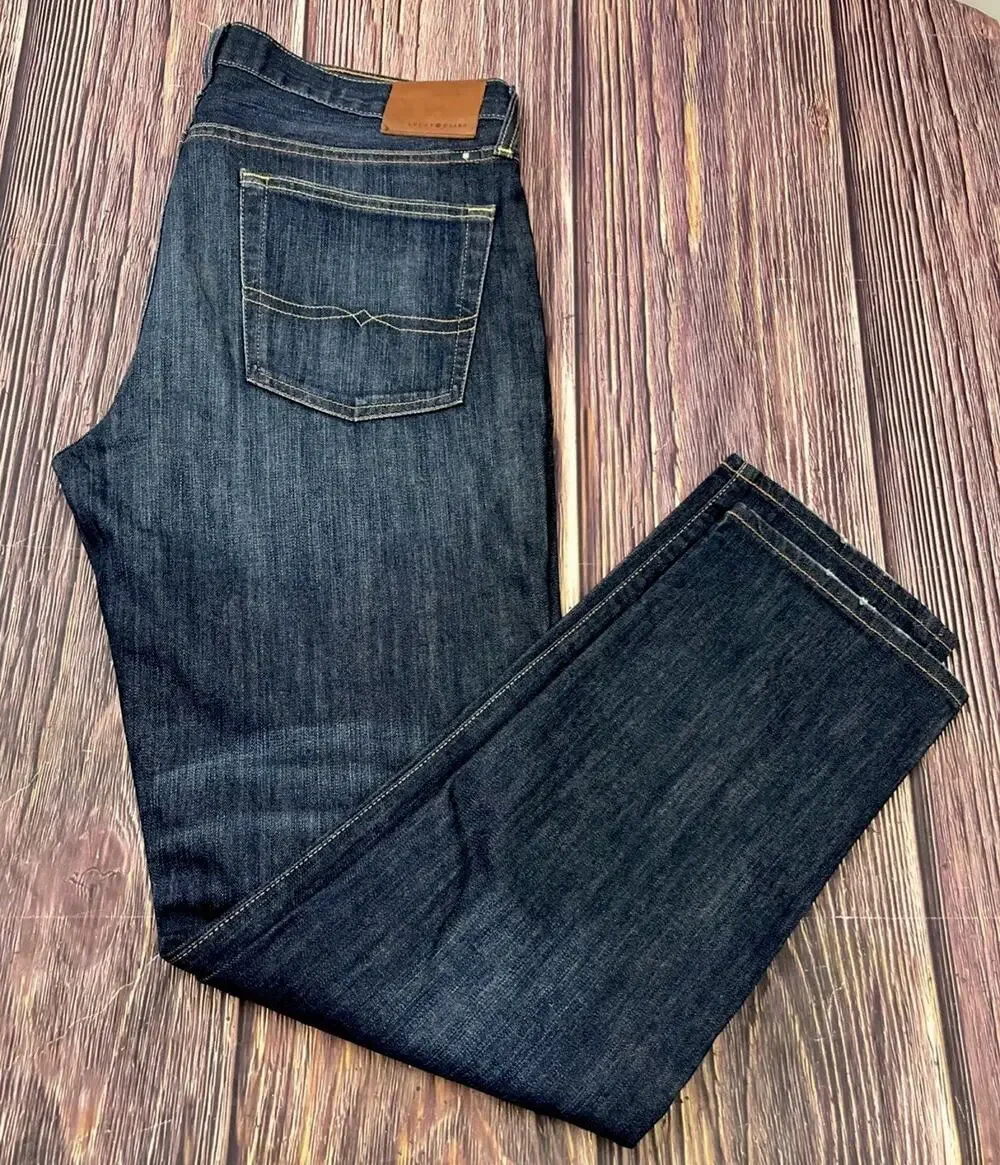 NWOT Lucky Brand 121 Slim Dark Jeans Mens Size 34x32 (Measures 36x32) Stretch